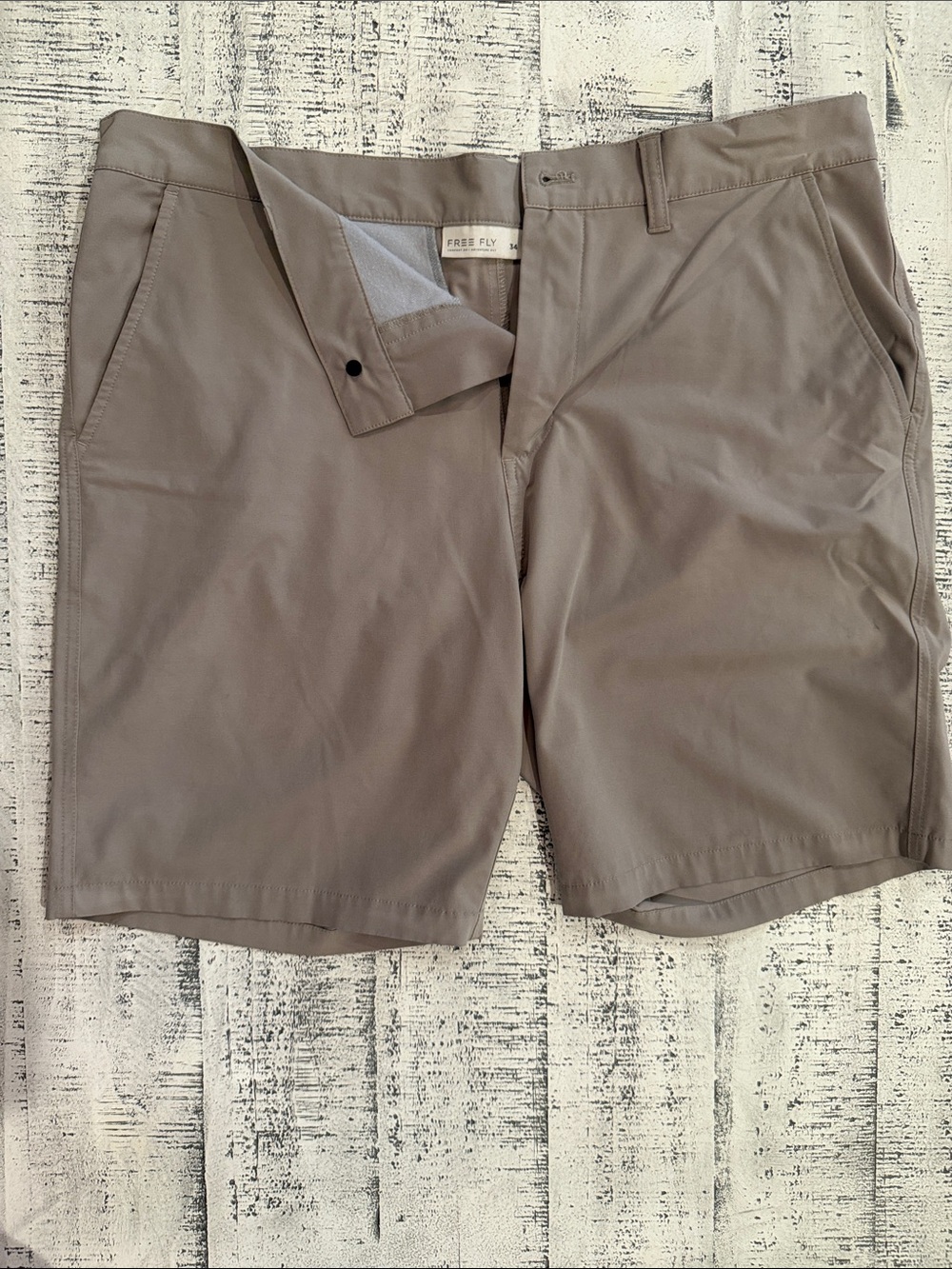 Free Fly Apparel Men's Light Grey Flat Front Shorts